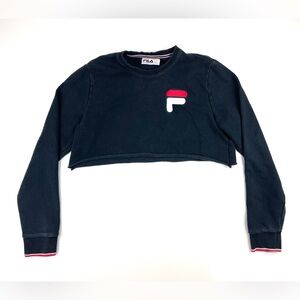 Black Fila Crop Sweatshirt Size Medium